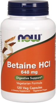 Біологічно активна добавка Now Foods Бетаїн HCl 120 к (733739029386)