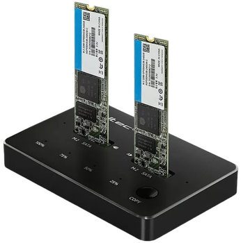 Док-станція Qoltec для 2 x SSD M.2 SATA USB Type-C 3.1 Black