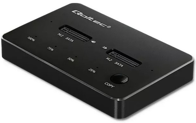 Stacja dokująca Qoltec na 2 x SSD M.2 SATA USB Type-C 3.1 Czarna