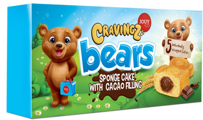 Упаковка бисквитов JOUY & CO Cravingz Bears Chocolate Filling 45 г х 5 шт (8719189419955)