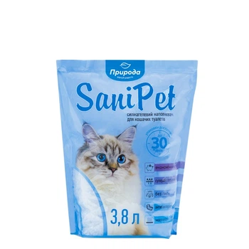 Наповнювач туалета для котів Природа Sani Pet 3,8 л (силікагелевий)