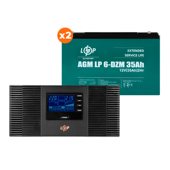 Комплект резервного питания LP (LogicPower) ИБП + DZM батарея (UPS B1500 + АКБ DZM 910W)