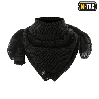 Маскувальний шарф-сітка Black (Чорний) - снайперський (тактичний) шарф M-Tac 210 х 100 см