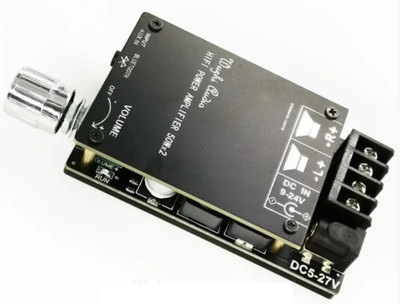 Аудіо підсилювач TPA3116 2.0, 2х50Вт, 5-27В, Bluetooth 5.0, AUX, ZK-502C