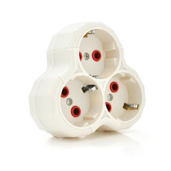 Розетка тройник с заземлением AK303 Light White Q12