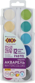 Краски акварельные ZiBi Pastel Медовые 12 цветов без кисточки (ZB.6592)