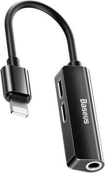 Адаптер Baseus L52 3in1 Lightning to 3.5mm + 2 x Lightning (CALL52-01) Black