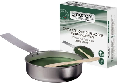 Пленочный воск для депиляции Arcocere Green зеленый в металлической чаше 120 г (8024908652071)