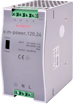 Блок питания на DIN-рейку 120Вт DC24В [i083006] E.NEXT e.m-power.120.24