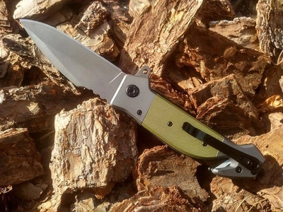 Нож складной туристический для рыбалки и охоты Browning нож с стропорезом и стеклобоем DA167 олива