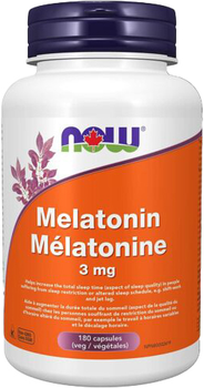 Дієтична добавка Now Foods Мелатонін 3 мг 180 к (733739032577)