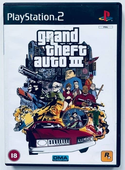 Диск для PlayStation 2 - Grand Theft Auto III, английская версия, Б/У