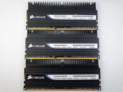 Комплект оперативной памяти Corsair Dominator DDR3 6Gb (3*2Gb) 1600MHz PC3-12800 (TR3X6G1600C8D) 12044 Б/У
