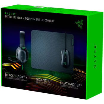 Мышь+гарнитура+коврик Razer Battle Bundle (Razer DeathAdder V2 + Razer Blackshark V2 X Black + Razer Gigantus V2 M Speed/Control) (RZ85-03240100-B3U1)