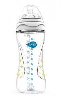 Дитяча пляшечка Nuvita Mimic 330 мл 4м+ Антиколікова, біла