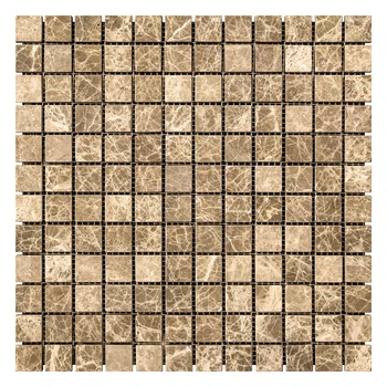 Тёмно-бежевая Мраморная Мозаика Матовая МКР-2СВ (23x23)