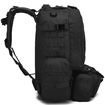 Тактичний рюкзак Int чоловічий 55 л + 3 підсумків чорний М-34505