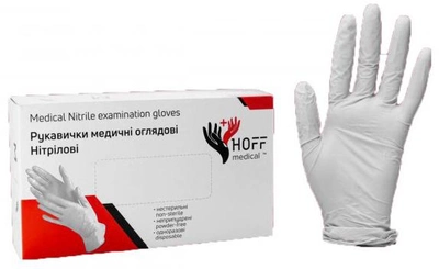 Перчатки латексные без пудры Hoff Medical M 50 пар Белые (ph_30378)