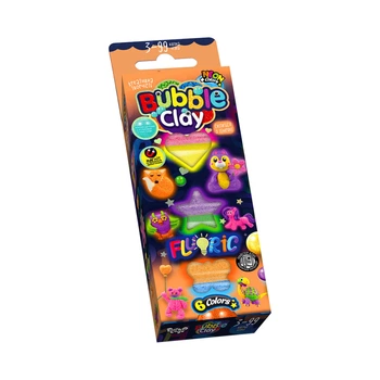 Набор для креативного творчества "BUBBLE CLAY "FLUORIC" Danko Toys BBC-FL-6-01U Укр Вид 2