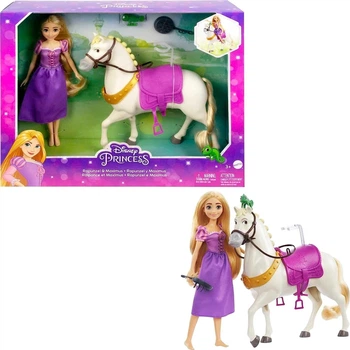 Ляльковий ігровий набір Рапунцель, кінь Максимус та Паскаль Mattel (HLW23)