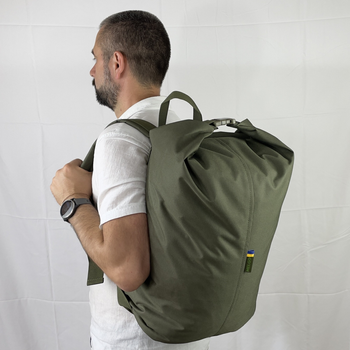Рюкзак для речей із прогумованного оксфорду, речовий тактичний мішок на 25 літрів Melgo Олива