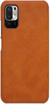 Etui z klapką Nillkin Qin Leather do Xiaomi Redmi Note 10 5G/Poco M3 Pro Brązowe (NN-QLC-XRN10/BN)