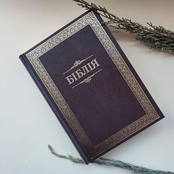 Библия на украинском языке 19*12*3 см (коричневая с золотом)