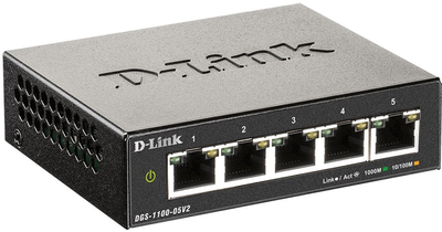 Komutator D-Link DGS-1100-05V2 5-Port Gigabit Smart Managed (DGS-1100-05V2/E)