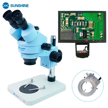 Тринокулярный микроскоп Sunshine SZM45T-B1-1600S / камера 16 Mpx / HD дисплей 10'' 1080P / подсветка