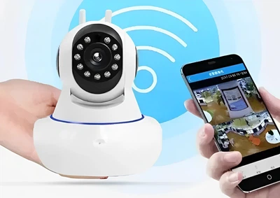 IP онлайн смарт камера Q5 IPC-V380 для видео наблюдения к телефону через Wi-Fi для смартфона со звуком, айпи камера поворотная / Видеоняня