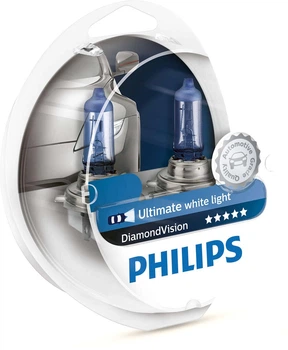 Комплект авто ламп HB4 55W 12V (сверх яркий белый) PHILIPS оригинал с гарантией! P22d DiamondVision