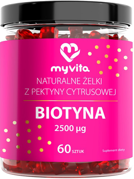 Натуральні біотинові жувальні цукерки Myvita 2500 мкг 60 шт. (5903021593054)