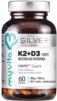 Харчова добавка Myvita Silver Вітамін K2+D3 Форте 60 капсул (5903021590206)