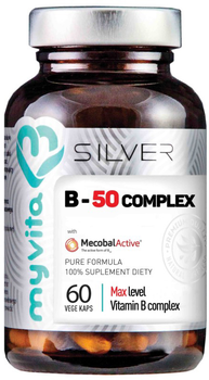 Добавка харчова Myvita Silver Vitamin B 50 Complex 60 капсул (5903021591272)
