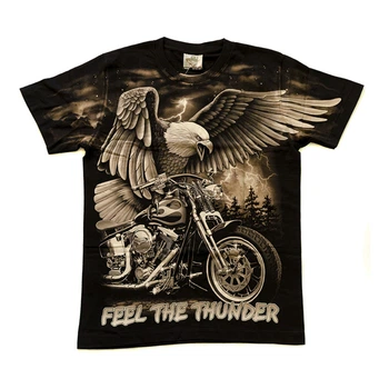 Футболка Rock Eagle Орел с мотоциклом (Feel The Thunder) светится в темноте Черный (00000002326), Размер M