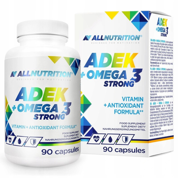Добавка харчова Allnutrition ADEK Омега 3 Strong 90 капсул для імунітету (5902837737089)