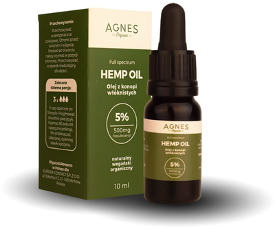Agnes Organic Hemp Oil 5% 500mg 10 ml (5904365038003)