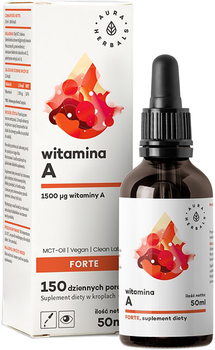 Aura Herbals Witamina A Forte MCT Olej Krople 50ml (5902479611877)