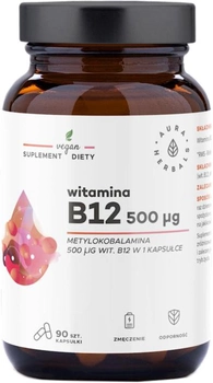Харчова добавка Aura Herbals Вітамін B12 500 мкг 90 капсул (5902479612997)