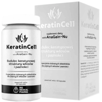 Харчова добавка Bio Medical Pharma Keratincell 60 капсул Гарне волосся (5905669622202)