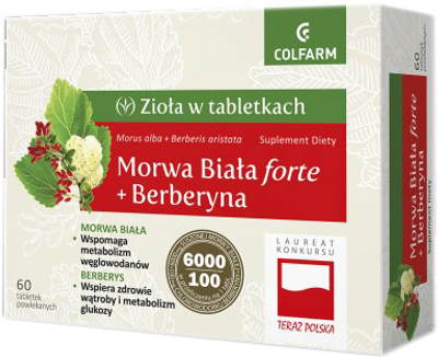 Colfarm Morwa Biała Forte Plus Berberyna 60 tabletek (5901130359547)