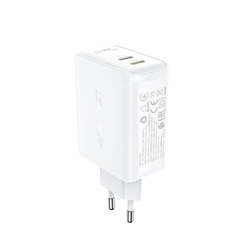 Адаптер мережевий ACEFAST GaN A29 |2Type-C, 50W/3A, PD/QC| White