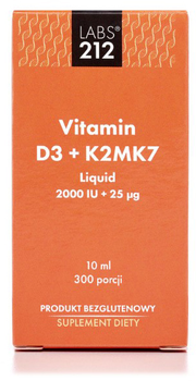 LABS212 Vitamin D3 + K2MK7 2000IU + 25 Ug Krople (5903943955459)