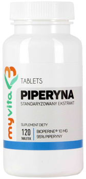 Myvita Piperyna 10mg 120 tabletek Pomocna w Ochudzaniu (5905279123397)