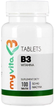 Добавка харчова Myvita Вітамін B3 50 мг 100 таблеток (5903021590077)