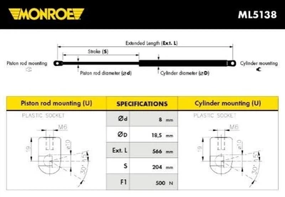 Амортизатор багажника Monroe (ML5138)
