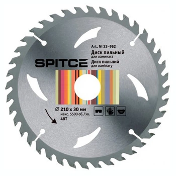 Диск пильный для ламината 210/30 48T Spitce 22-952