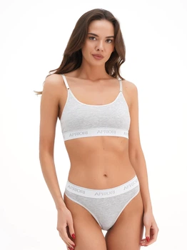 Комплект (топ + трусики-танга) Apriori Bralette String AU-200240 XS Серый (ROZ6400176366)