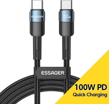 Кабель Essager Star 100W USB Charging Cable Type C to Type C 1 м Blue (EXCTT1-XC03)