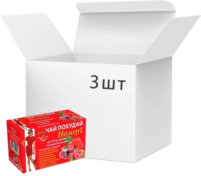 Упаковка Фиточай Наш Чай Похудей №1 с ароматом малины 25 пакетиков х 3 шт (482018323250162)